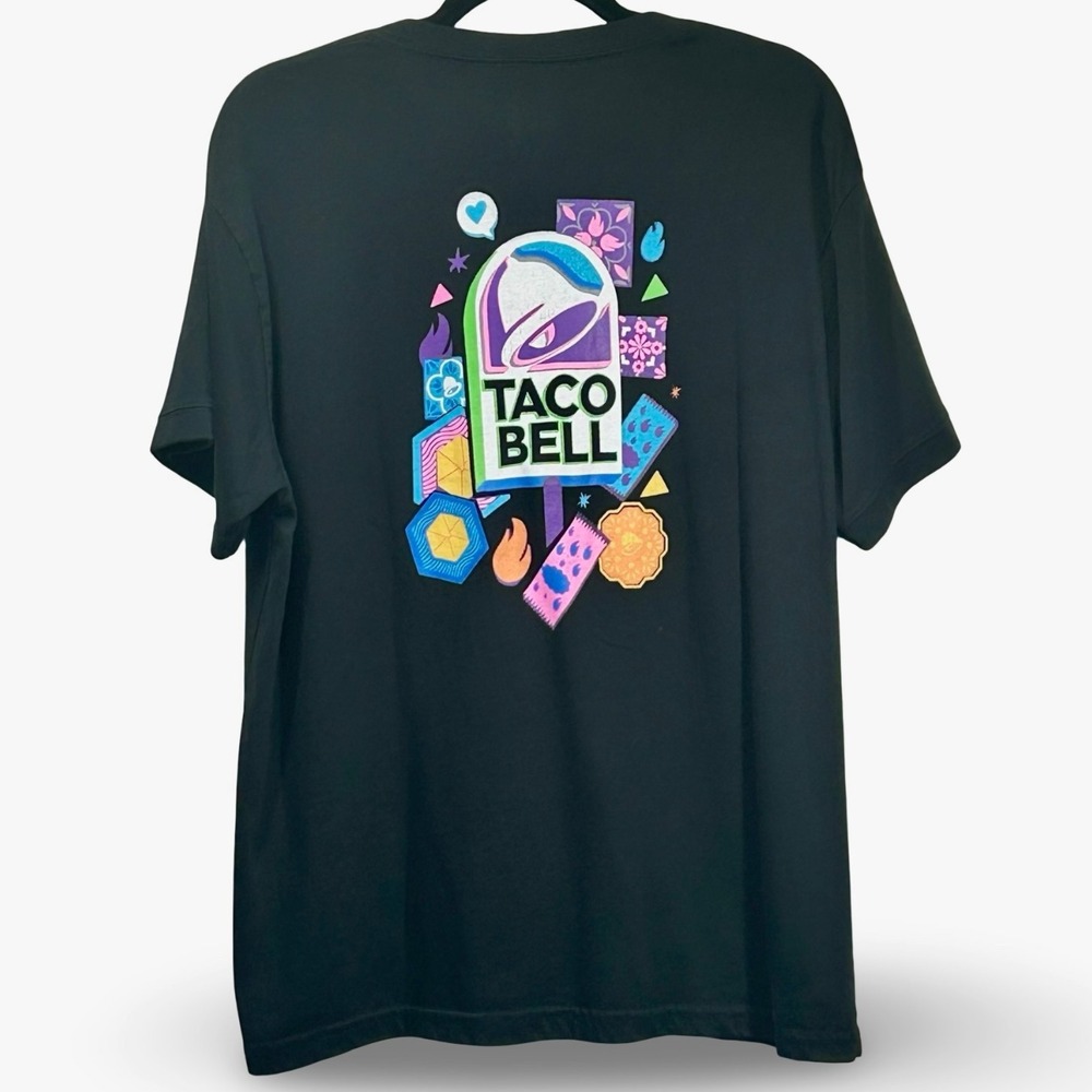 Taco Bell 3-Button Henley Crew Shirt Men's Size XL Fast Food Uniform Workwear‎